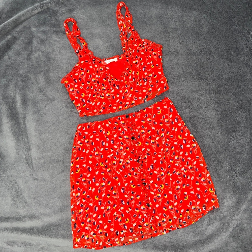 American Threads Floral Pattern Skirt Set | Women’s Size Small